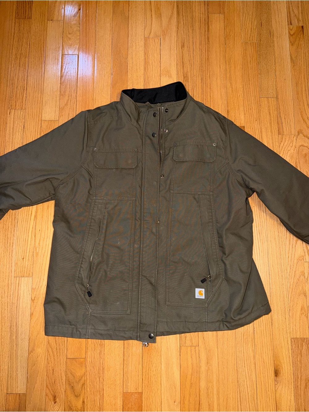 Carhartt Olive Utility Work Jacket with Chest Pockets